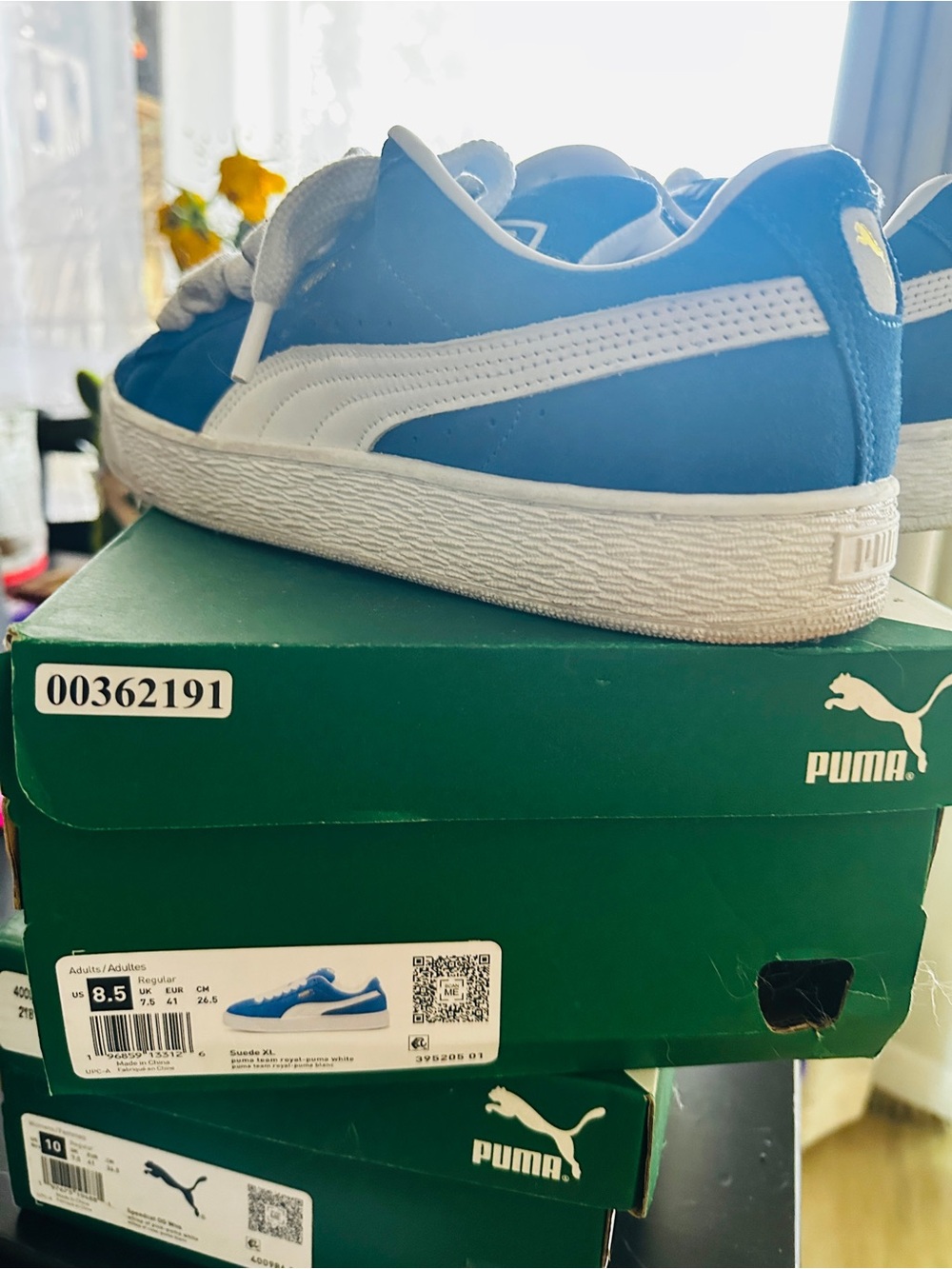 Puma Blue Suede Sneakers with White Formstripe - Picture 2 of 3